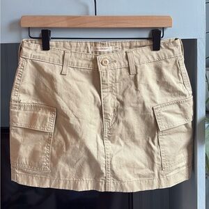 Tan Cargo Mini Skirt